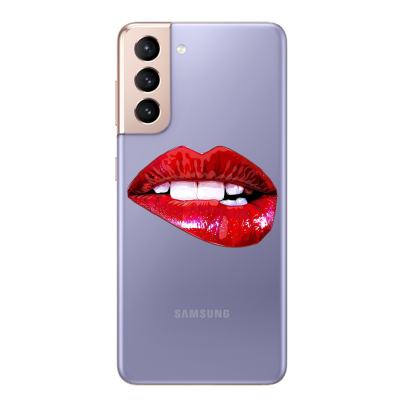 Husa Samsung Galaxy S21 FE, Silicon Premium, BITE MY LIPS